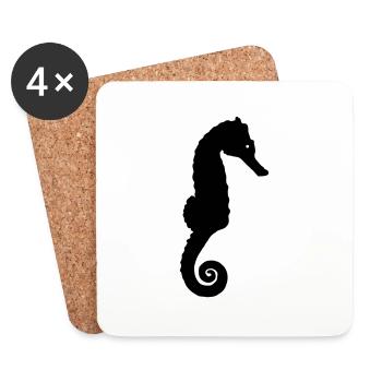 cheval de mer - Dessous de verre (lot de 4) - blanc - Devant