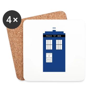 Tardis graphique - Dessous de verre (lot de 4) - blanc - Devant