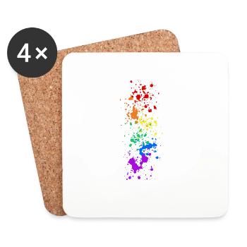Gay Colour Splash - Untersetzer (4er-Set) - Weiß - Vorne
