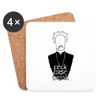 Fr. Jack Hackett - Coasters (set of 4) - white - Front