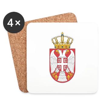 Serbien (Militärwappen) - Untersetzer (4er-Set) - Weiß - Vorne