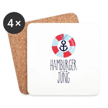 Hamburger Jung - Untersetzer (4er-Set) - Weiß - Vorne