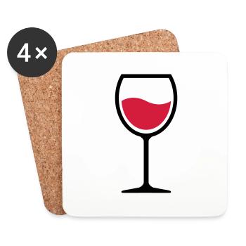 03 Glas Wein Vino Tinto - Untersetzer (4er-Set) - Weiß - Vorne