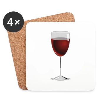 Wein Glas - Untersetzer (4er-Set) - Weiß - Vorne