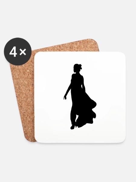 Woman body Silhouette vector design - Coasters (set of 4) - white