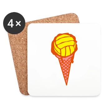 Volleyball waterpolo eis - Untersetzer (4er-Set) - Weiß - Vorne