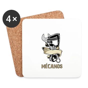 mecanos - Dessous de verre (lot de 4) - blanc - Devant