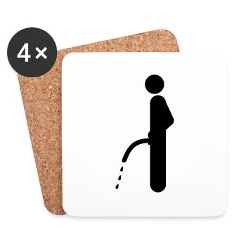 wc pimmel pisser - Untersetzer (4er-Set) - Weiß - Vorne