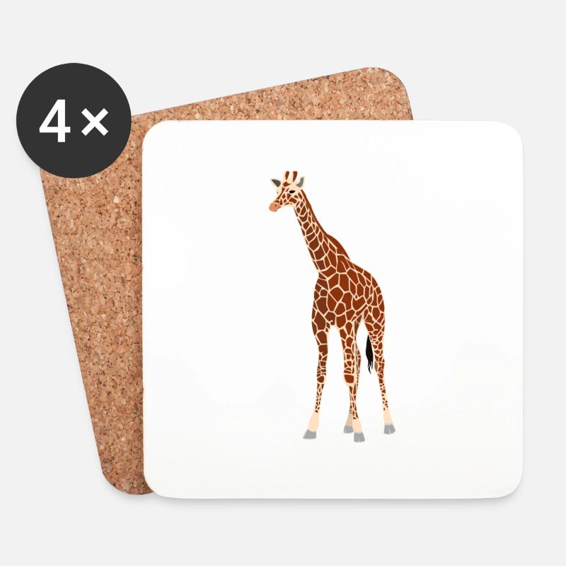 Giraffe - Untersetzer (4er-Set) - Weiß