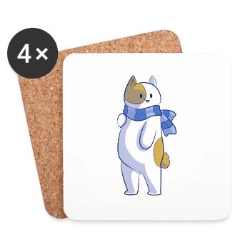 Bob the Coquettish Cat - Coasters (set of 4) - white - Front
