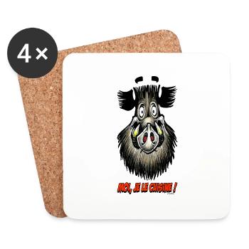 The Pig, The Me I Kitchen! - Coasters (set of 4) - white - Front