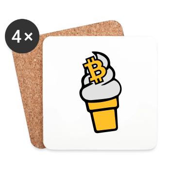 Bitcoin-Cream - Coasters (set of 4) - white - Front