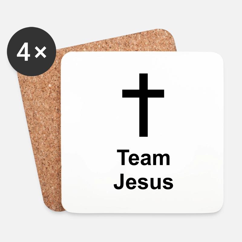 Team Jesus - Untersetzer (4er-Set) - Weiß