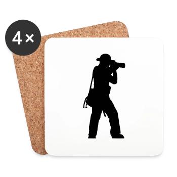 photographer - Coasters (set of 4) - white - Front
