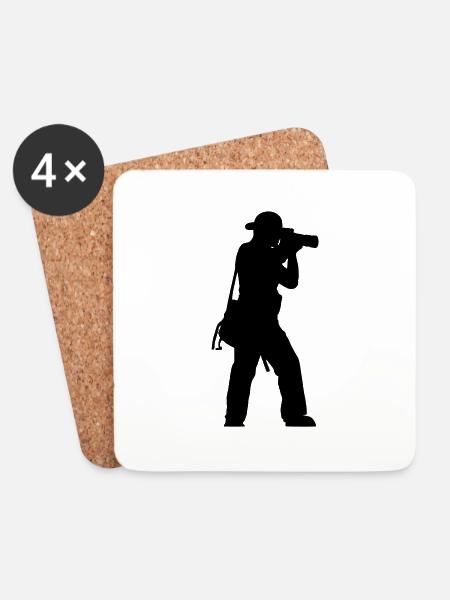 photographer - Coasters (set of 4) - white