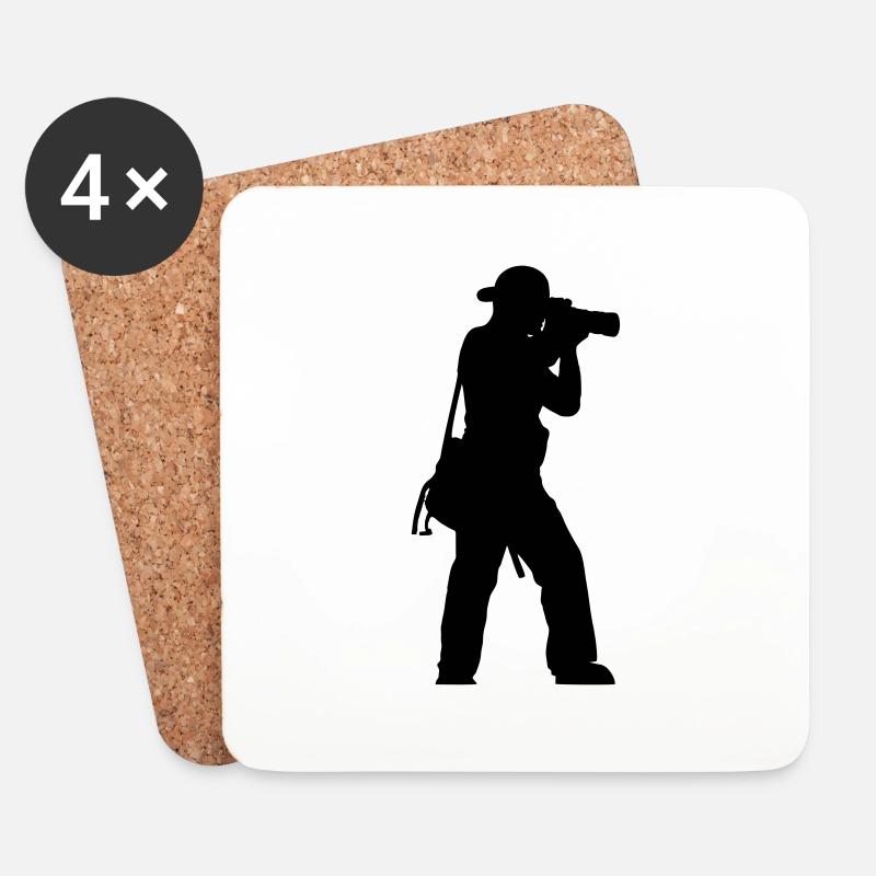 photographer - Coasters (set of 4) - white