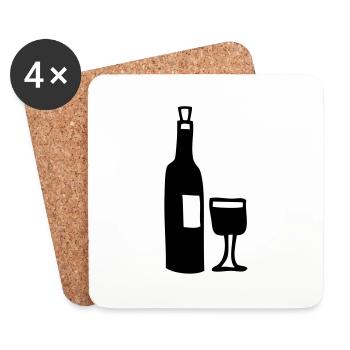 glas und flasche voll - Untersetzer (4er-Set) - Weiß - Vorne