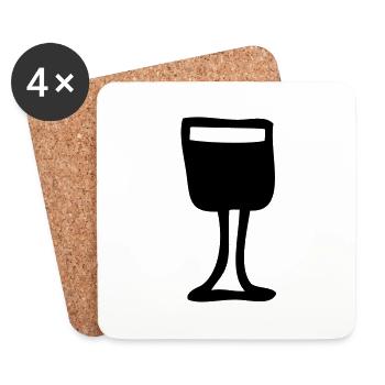 glas voll - Untersetzer (4er-Set) - Weiß - Vorne