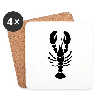 homard - Dessous de verre (lot de 4) - blanc - Devant