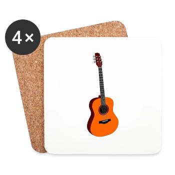 Guitare acoustique Guitare électrique - Dessous de verre (lot de 4) - blanc - Devant