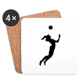 Volleyball, Beachvolleyball - Untersetzer (4er-Set) - Weiß - Vorne