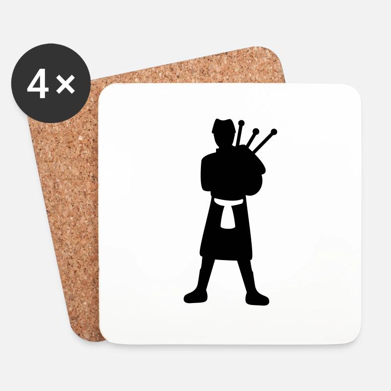 bagpiper - Untersetzer (4er-Set) - Weiß