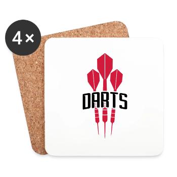 text play darts logo club club throw dart pf - Coasters (set of 4) - white - Front