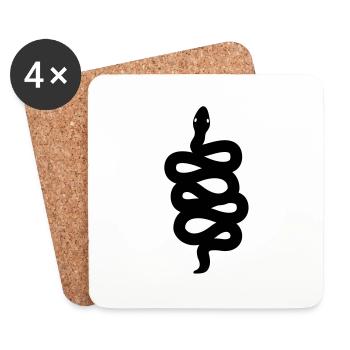 snake serpent - Coasters (set of 4) - white - Front
