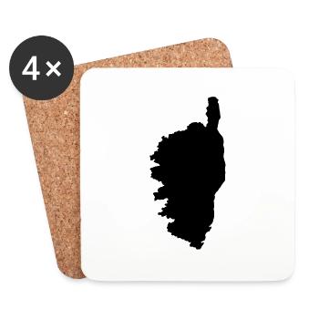 Corse carte - Dessous de verre (lot de 4) - blanc - Devant