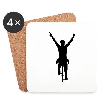 Radfahrer - Untersetzer (4er-Set) - Weiß - Vorne