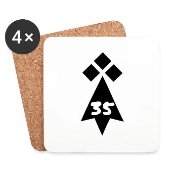 Bretagne 35 - Dessous de verre (lot de 4) - blanc - Devant