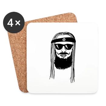 Hippie Jesus - Untersetzer (4er-Set) - Weiß - Vorne