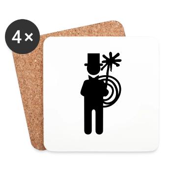 Schornsteinfeger / chimney sweep (1c) - Coasters (set of 4) - white - Front