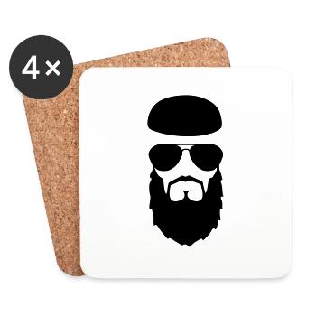 muslim face kufi - Coasters (set of 4) - white - Front
