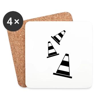 caution_f1 - Untersetzer (4er-Set) - Weiß - Vorne