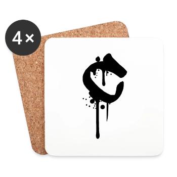 C graffiti drops Farbklex blood spray - Coasters (set of 4) - white - Front