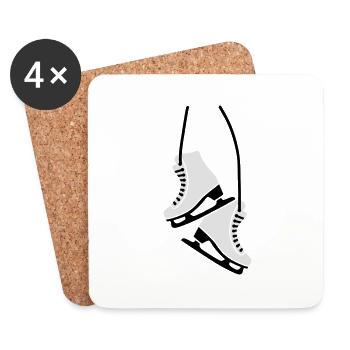 Schlittschuh - Untersetzer (4er-Set) - Weiß - Vorne