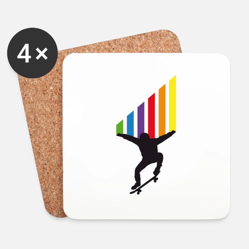 Skater stripes gift idea for teens - Coasters (set of 4) - white
