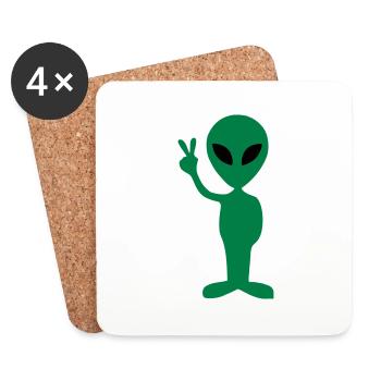 Alien Peace - Coasters (set of 4) - white - Front