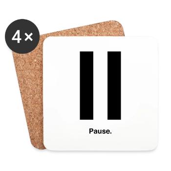 Pause - Untersetzer (4er-Set) - Weiß - Vorne