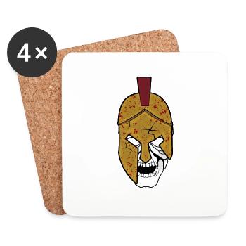 Gladiator mit Helm - Untersetzer (4er-Set) - Weiß - Vorne