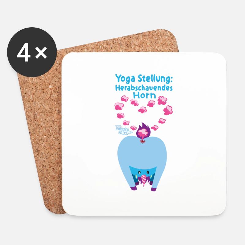 Yoga Stellung Einhorn - Untersetzer (4er-Set) - Weiß