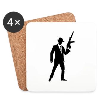 gangster_01 - Dessous de verre (lot de 4) - blanc - Devant
