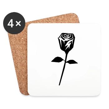 rose flower - Untersetzer (4er-Set) - Weiß - Vorne