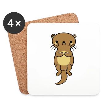 nice floating otter - Coasters (set of 4) - white - Front