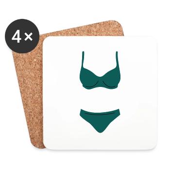 bikini - Untersetzer (4er-Set) - Weiß - Vorne