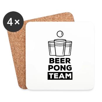 beer pong team - Untersetzer (4er-Set) - Weiß - Vorne