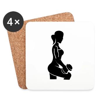woman_fitness_01 - Dessous de verre (lot de 4) - blanc - Devant