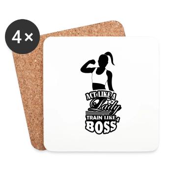 train_like_a_boss_001 - Coasters (set of 4) - white - Front