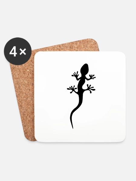 Gecko - Untersetzer (4er-Set) - Weiß